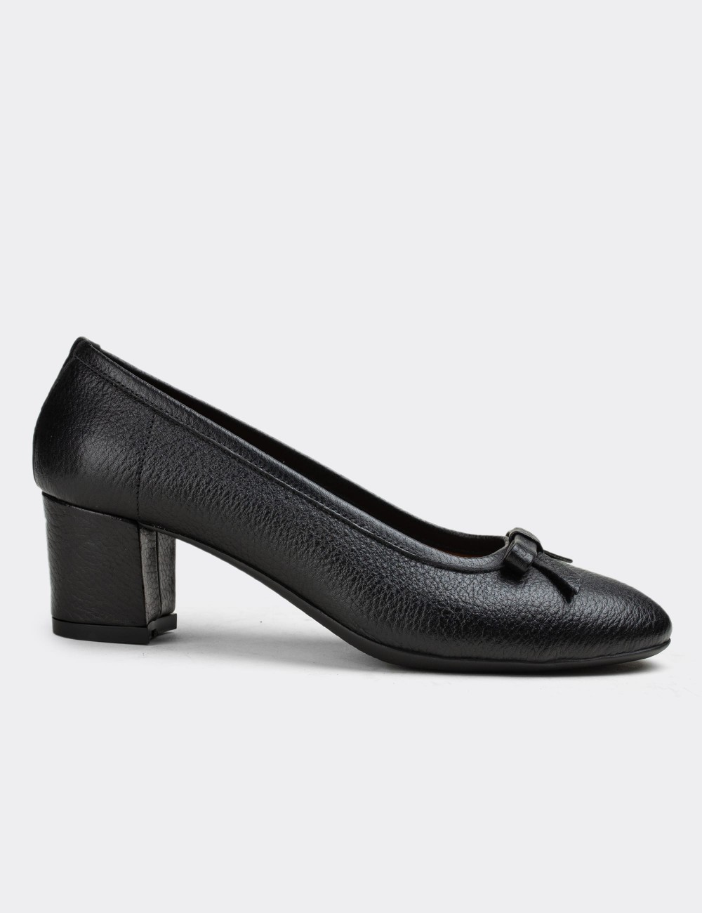 Black  Leather Lace-up Shoes - E1471ZSYHC02