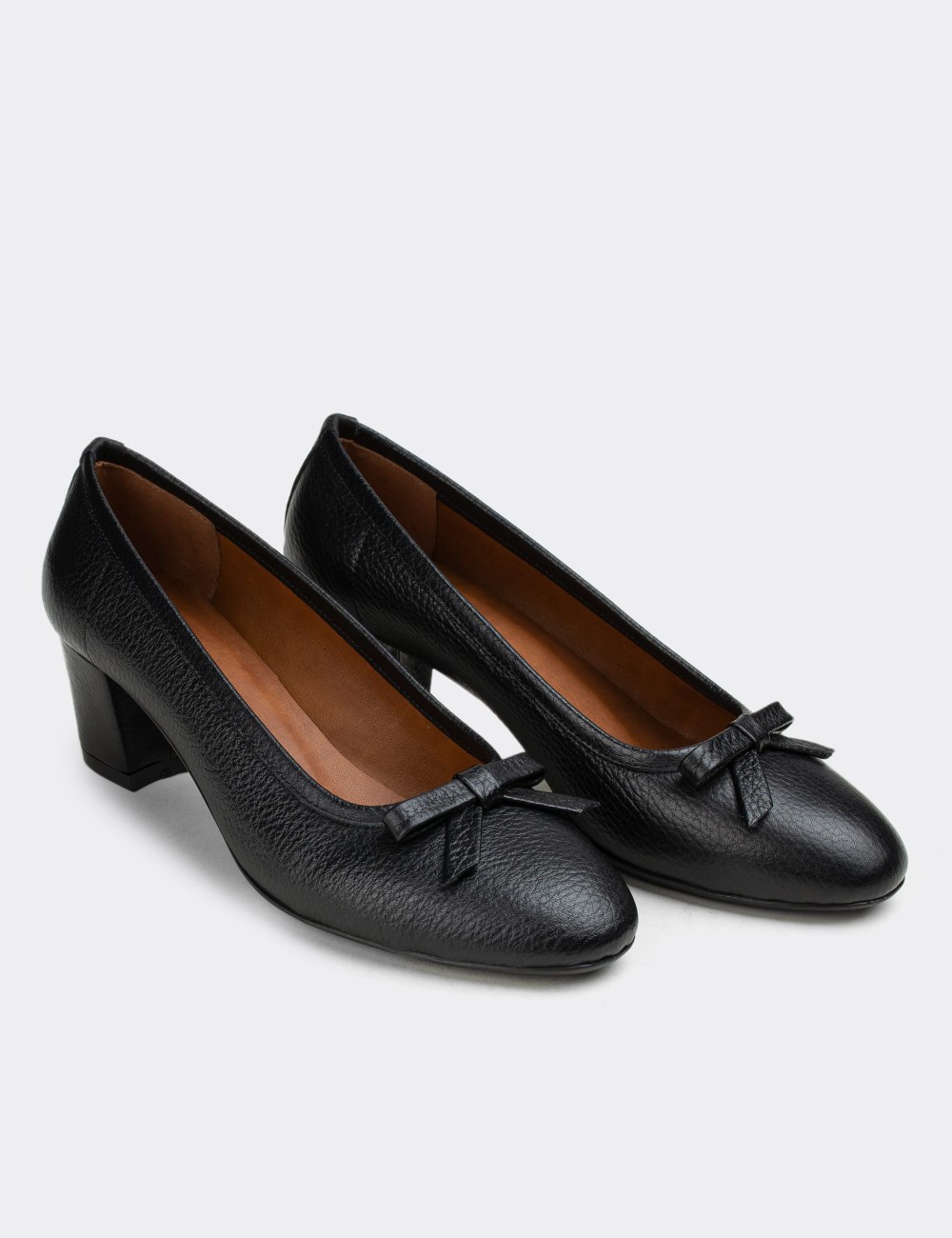 Black  Leather Lace-up Shoes - E1471ZSYHC02
