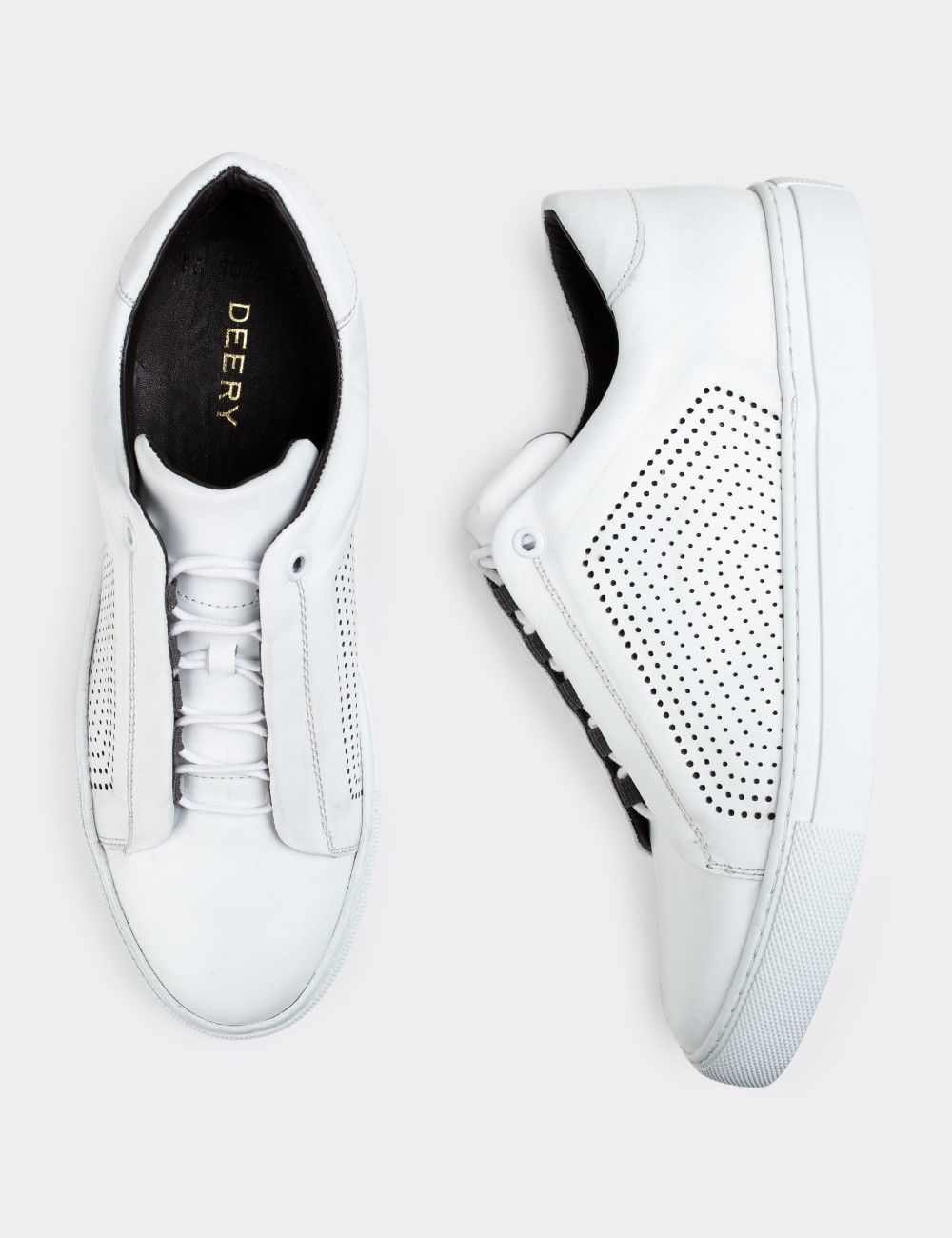 White  Leather Sneakers - 01834MBYZC01