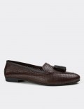 Brown Calfskin Leather Loafers