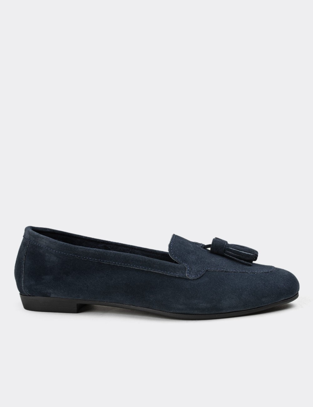 Blue Suede Leather Loafers - E3209ZMVIC07