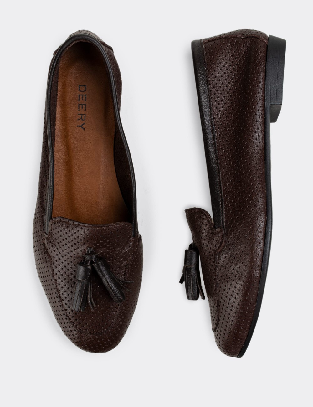 Brown  Leather Loafers - E3209ZKHVC10