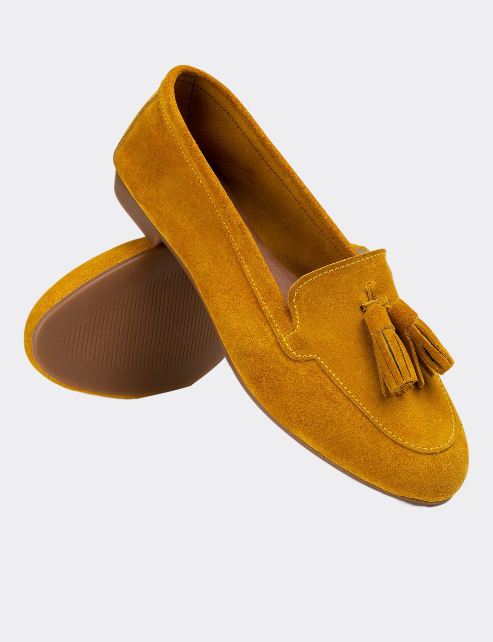 Yellow Suede Leather Loafers - E3209ZSRIC01