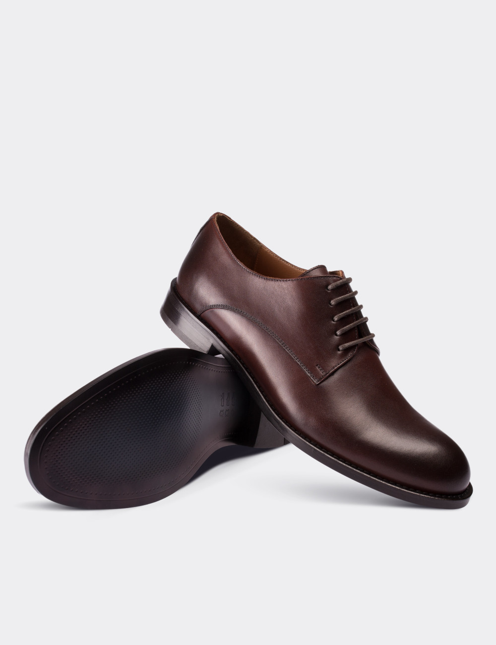Burgundy  Leather Classic Shoes - 64910MBRDN01