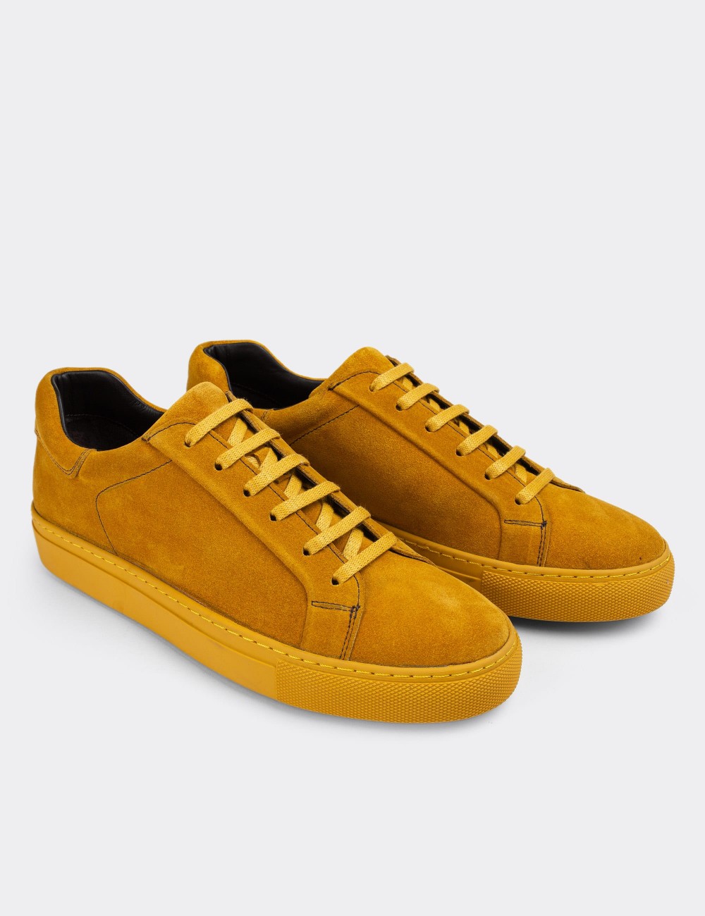 Yellow Suede Leather Sneakers - 01829MSRIC01