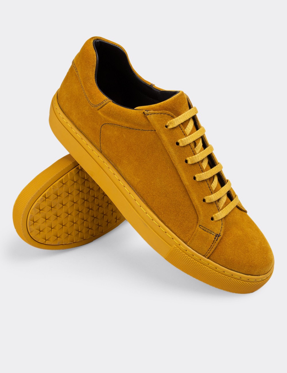 Yellow Suede Leather Sneakers - 01829MSRIC01