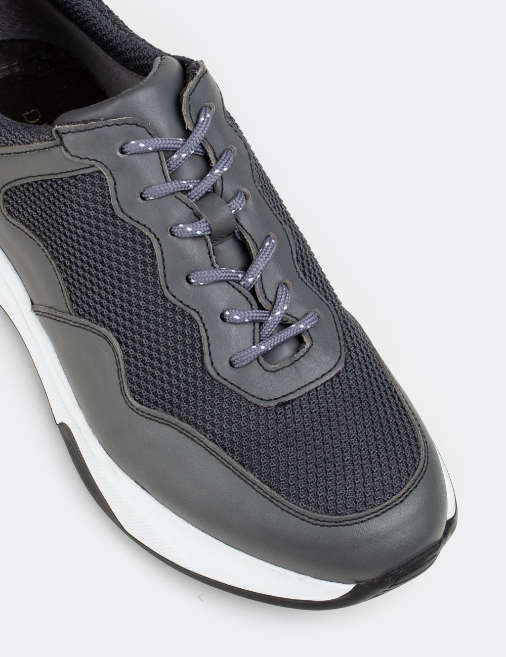 Gray  Leather Sneakers - 01725MGRIE02
