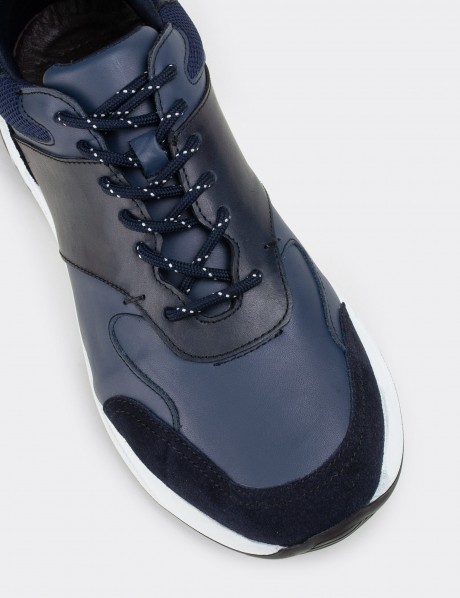 open sneaker in calfskin leather