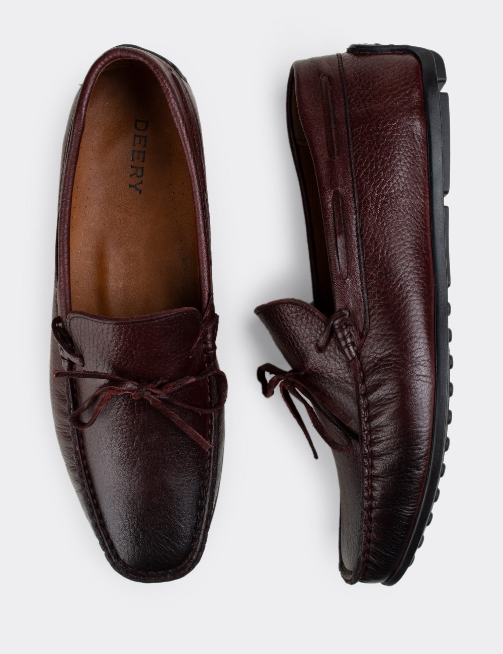 Burgundy  Leather Driving Shoes - 01647MBRDC05