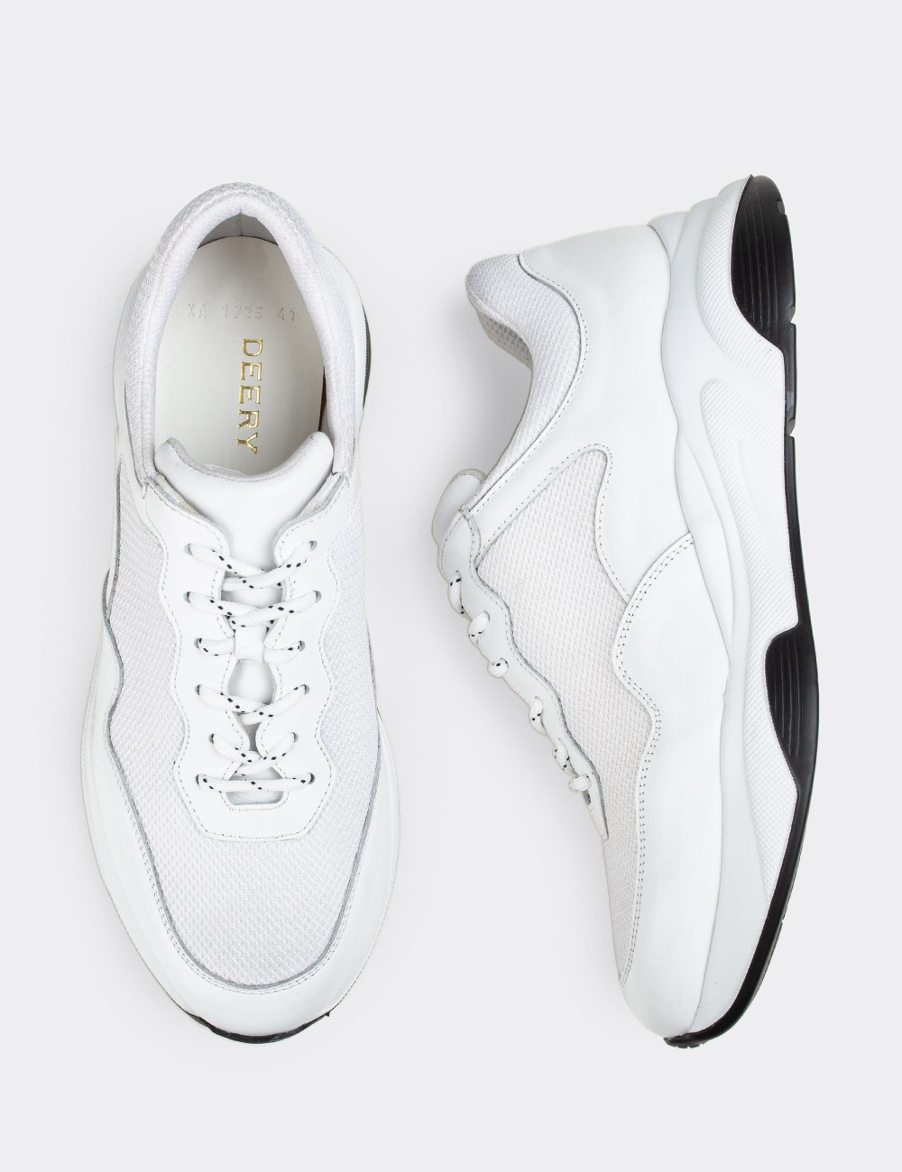 White  Leather Sneakers - 01725MBYZE01