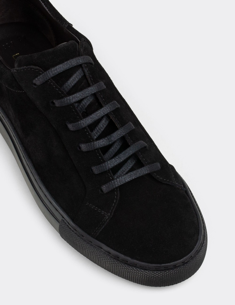 Black Suede Leather Sneakers - 01829MSYHC01