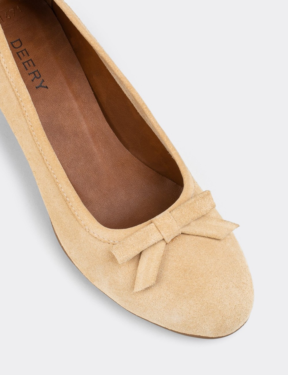 Beige Suede Leather Lace-up Shoes - E1471ZBEJC02