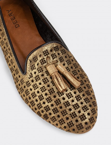LOAFER WITH GOLD COIN IN CRIMSON GLOSSY CALFSKIN