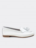 White Calfskin Leather Loafers
