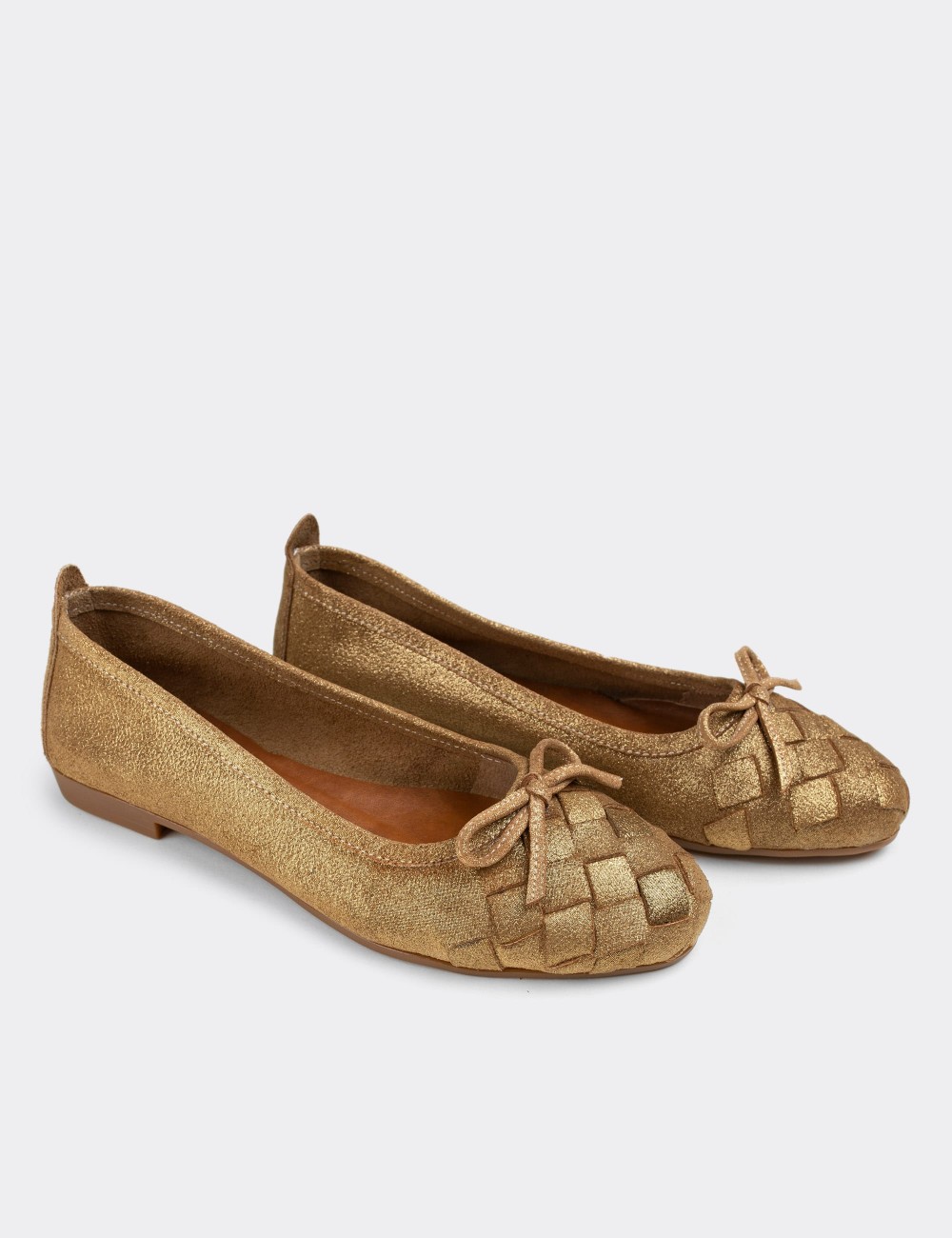 Gold  Leather Loafers - E3205ZALTC01