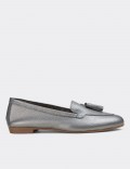 Gray  Leather Loafers