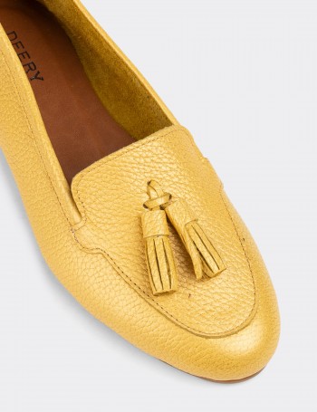 Yellow  Leather Loafers - E3209ZSRIC03