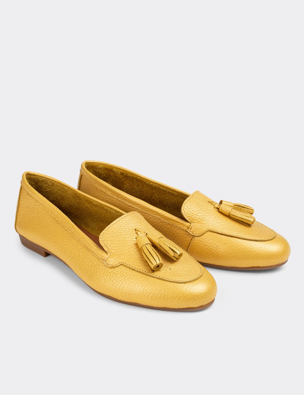 Yellow  Leather Loafers - E3209ZSRIC03