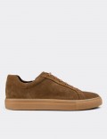 Tan Suede Leather Sneakers