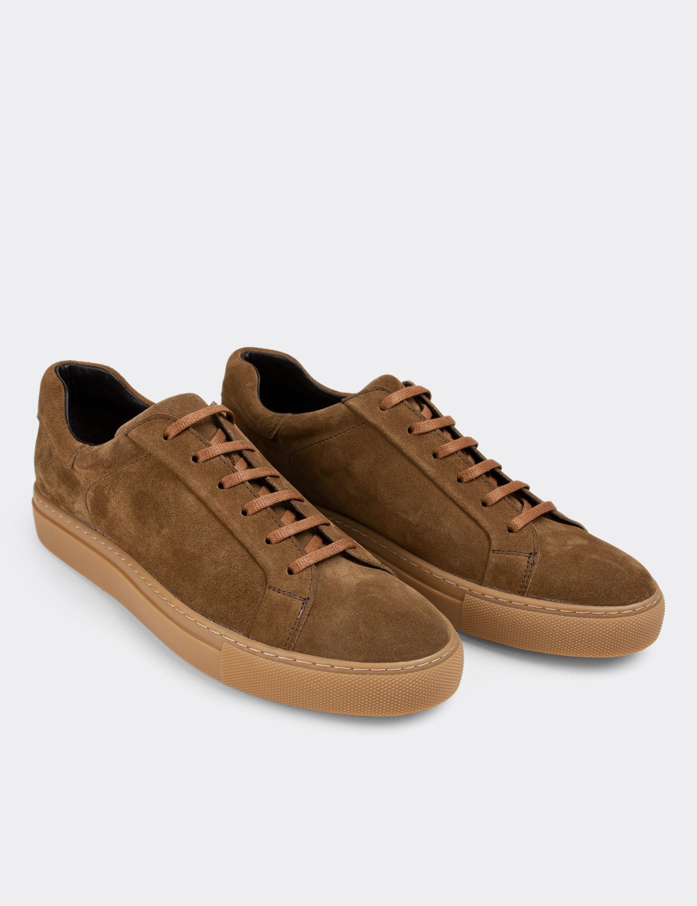 Tan Suede Leather Sneakers - 01829MTBAC01