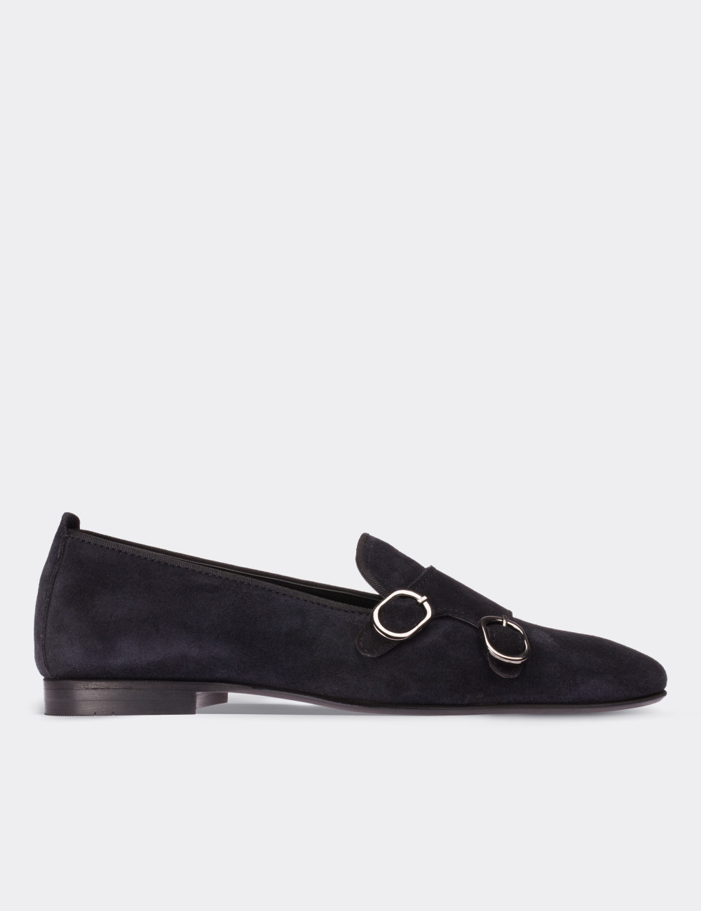 Navy Suede Leather Loafers - 01611ZLCVM02