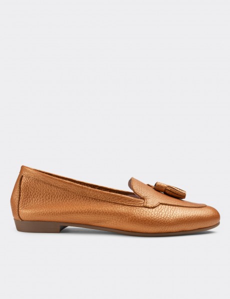 Bronze Leather Loafers