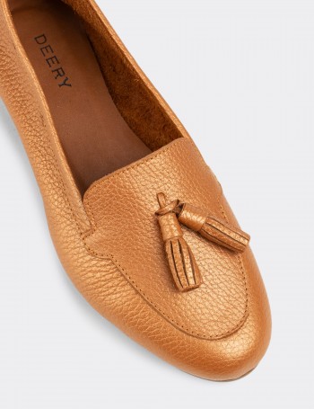 Bronze  Leather Loafers - E3209ZBRNC01