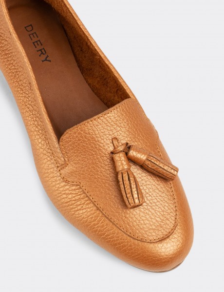 Bronze Leather Loafers