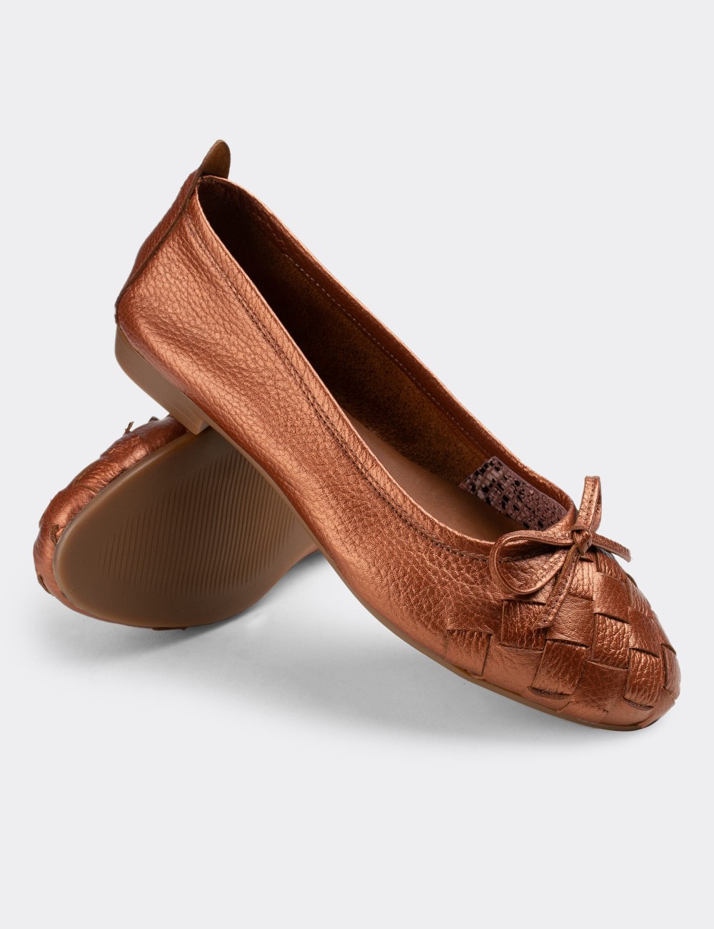 Copper  Leather Loafers - E3205ZBKRC03