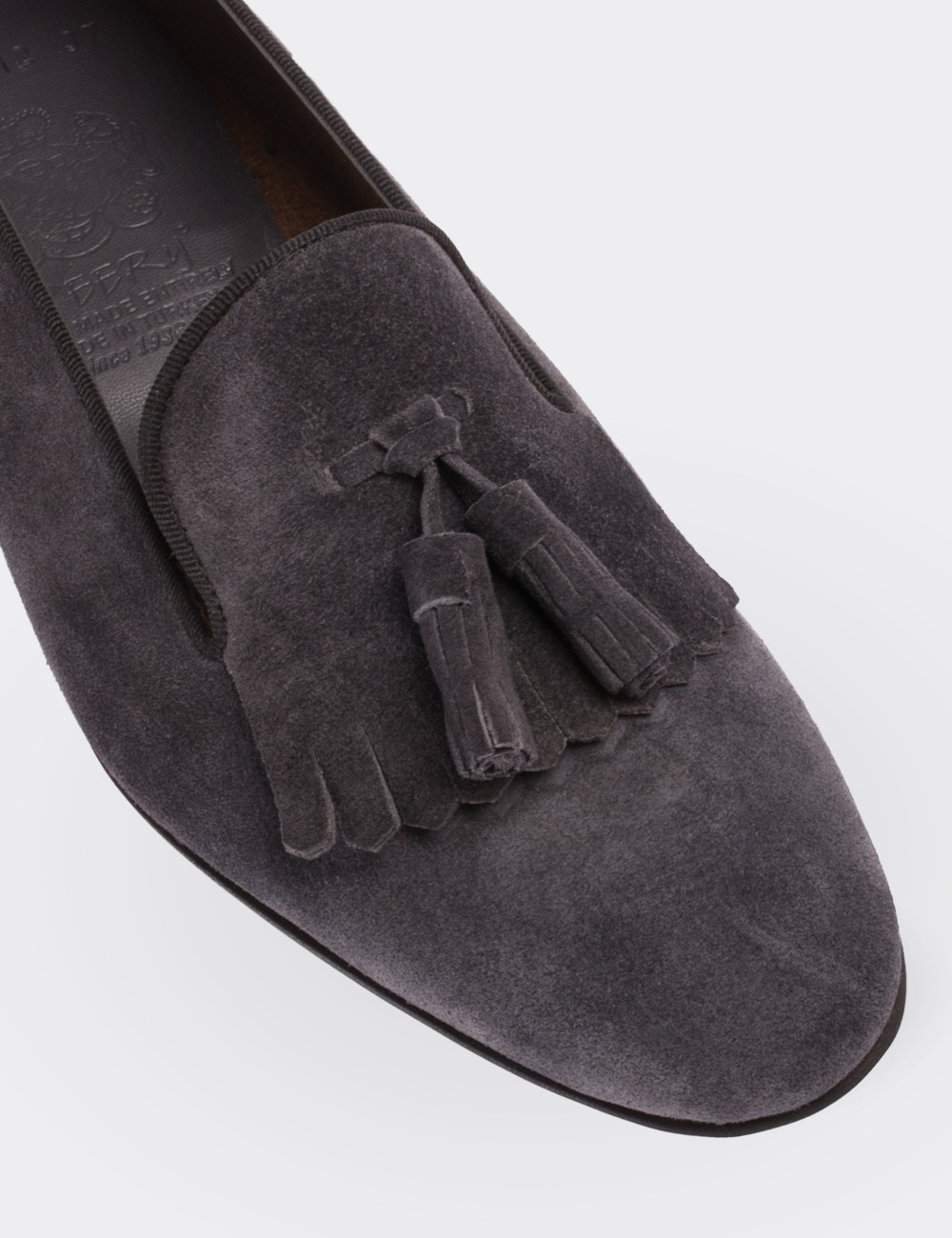 Gray Suede Leather Loafers - 01612ZGRIM01