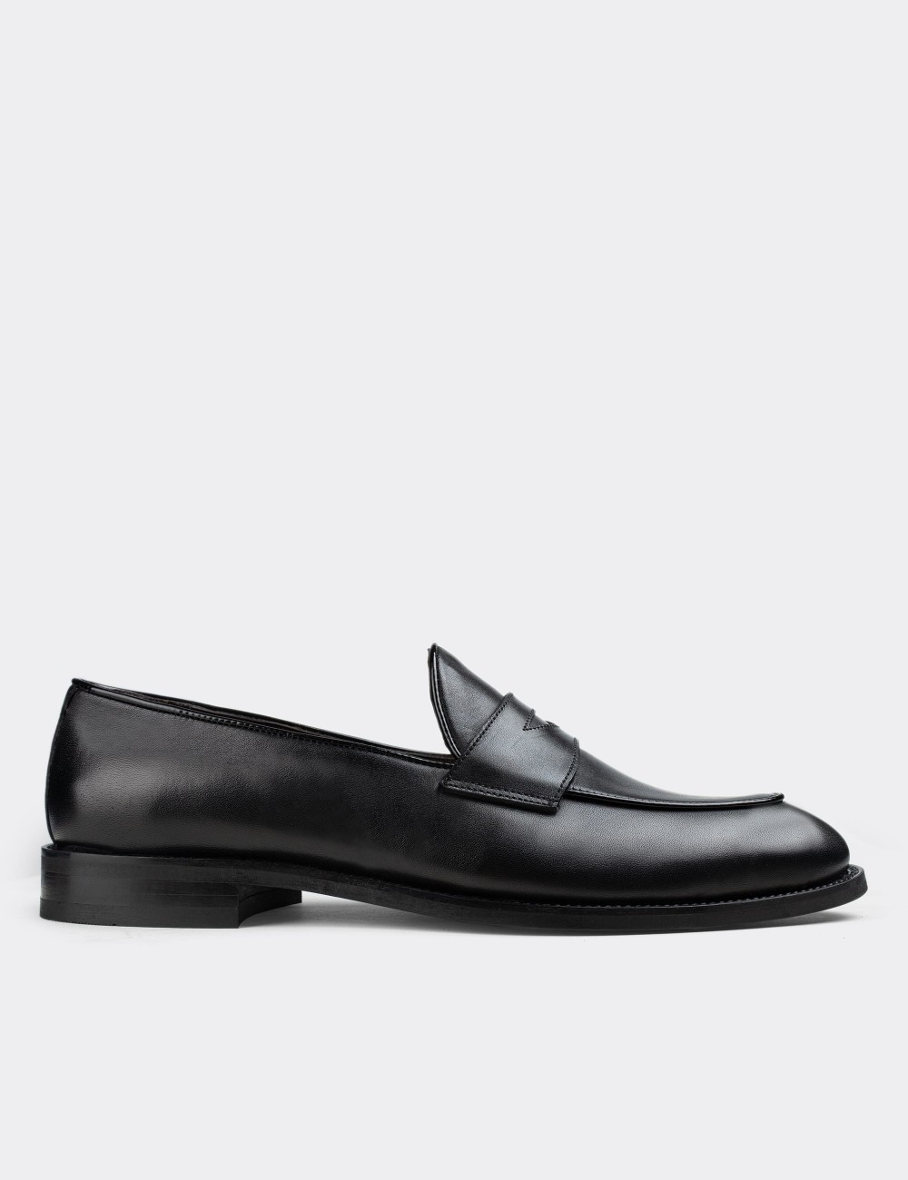 Black  Leather Classic Shoes - 01845MSYHN01
