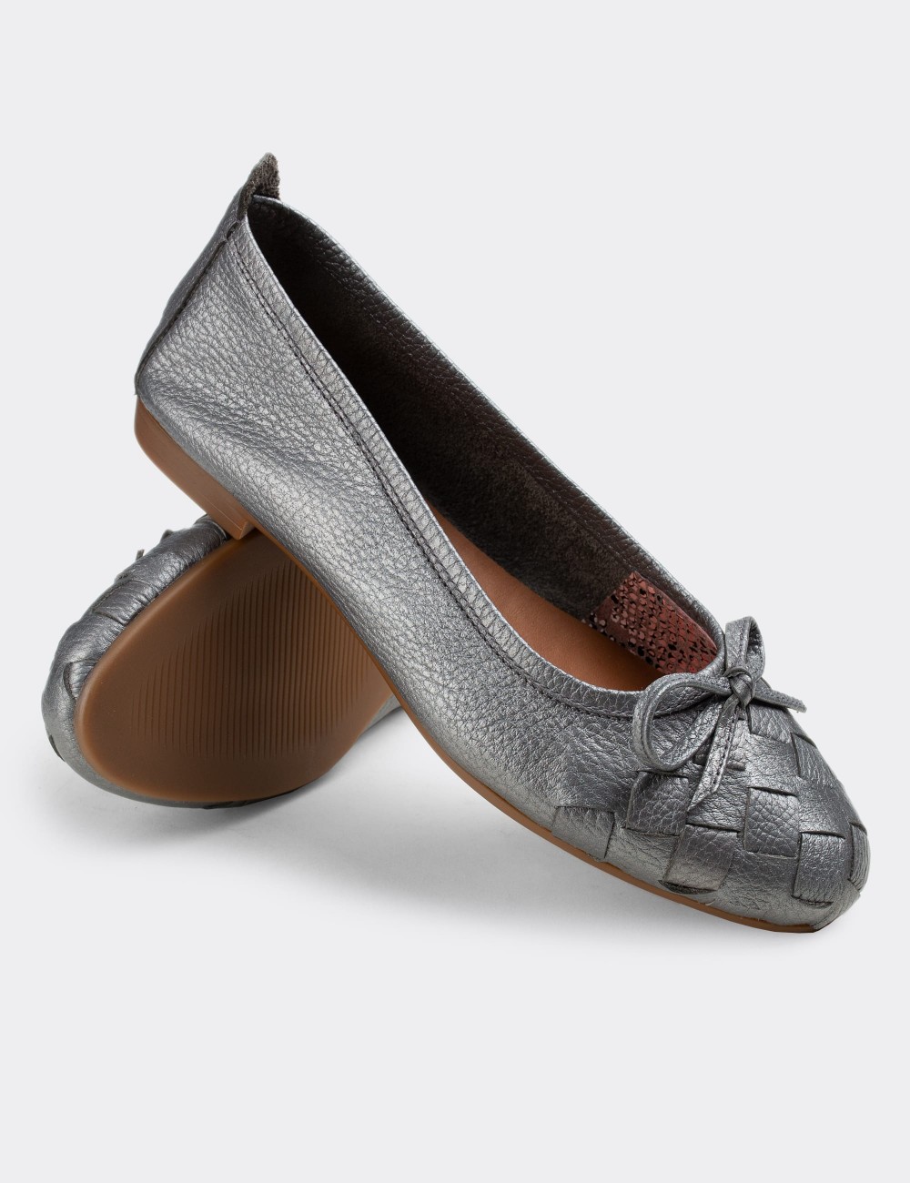 Gray  Leather Loafers - E3205ZGRIC02