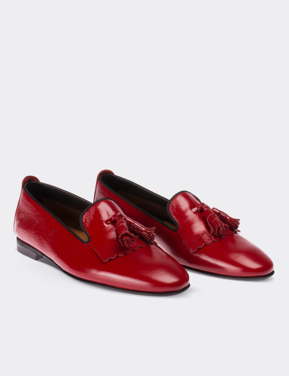Red Patent Leather Loafers - 01612ZKRMM02