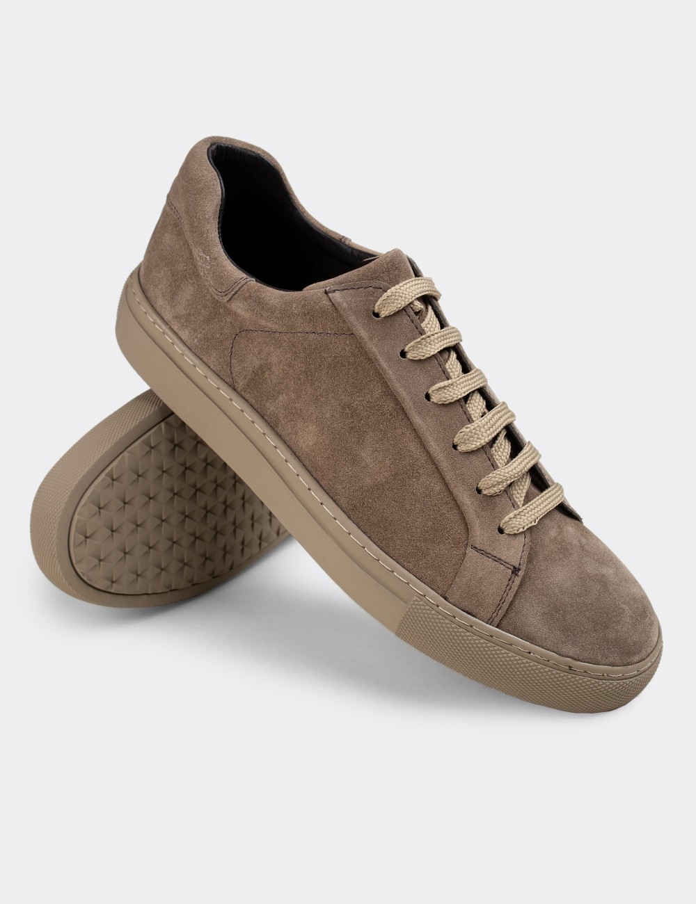Sandstone Suede Leather Sneakers - 01829MVZNC01