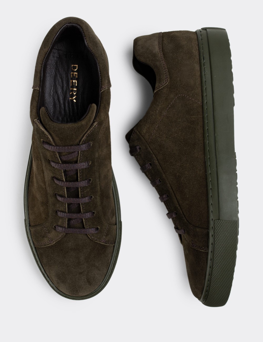 Green Suede Leather Sneakers - 01829MHAKC01