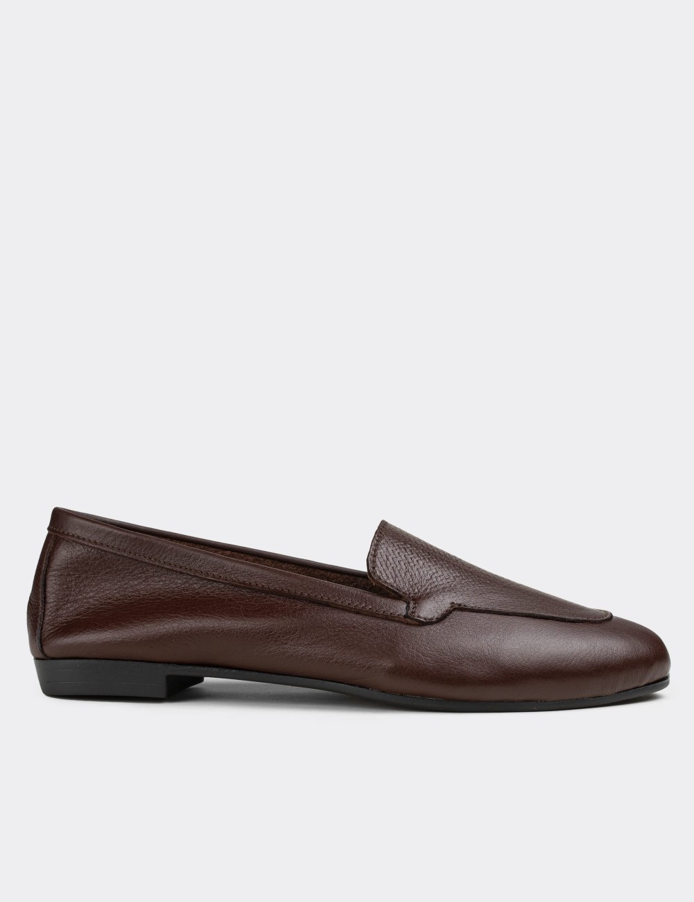 Brown  Leather Loafers - E3206ZKHVC04