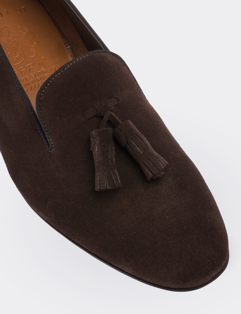 Brown Suede Leather Loafers - 01613ZKHVM02