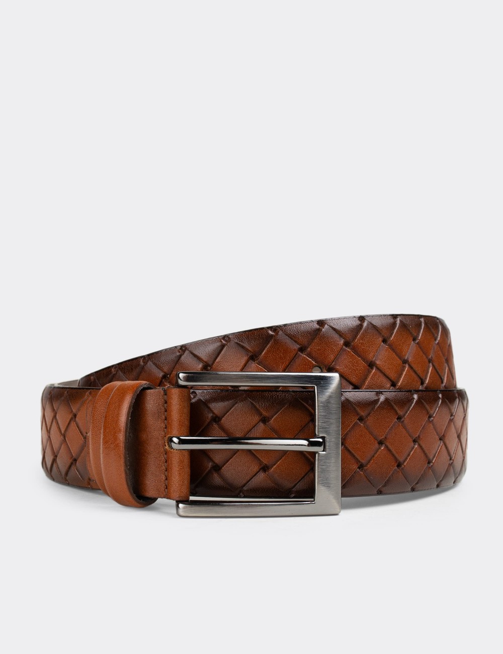  Leather Tan Men's Belt - K0400MTBAW01