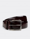 Patent Leather Burgundy Men's Belt