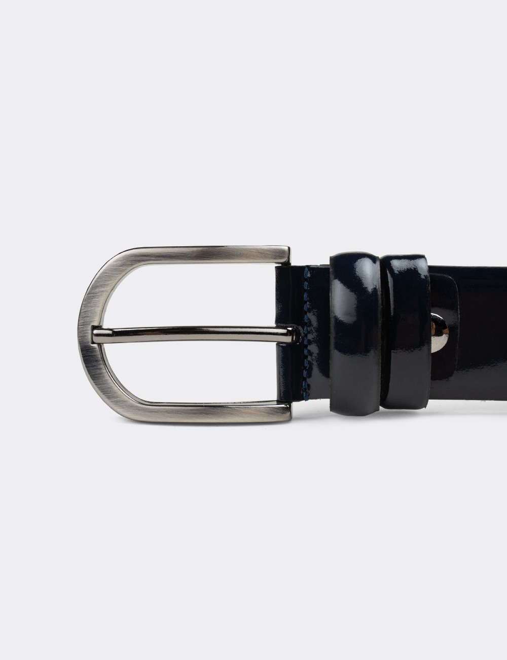 Patent Leather Navy Men's Belt - K0402MLCVW01