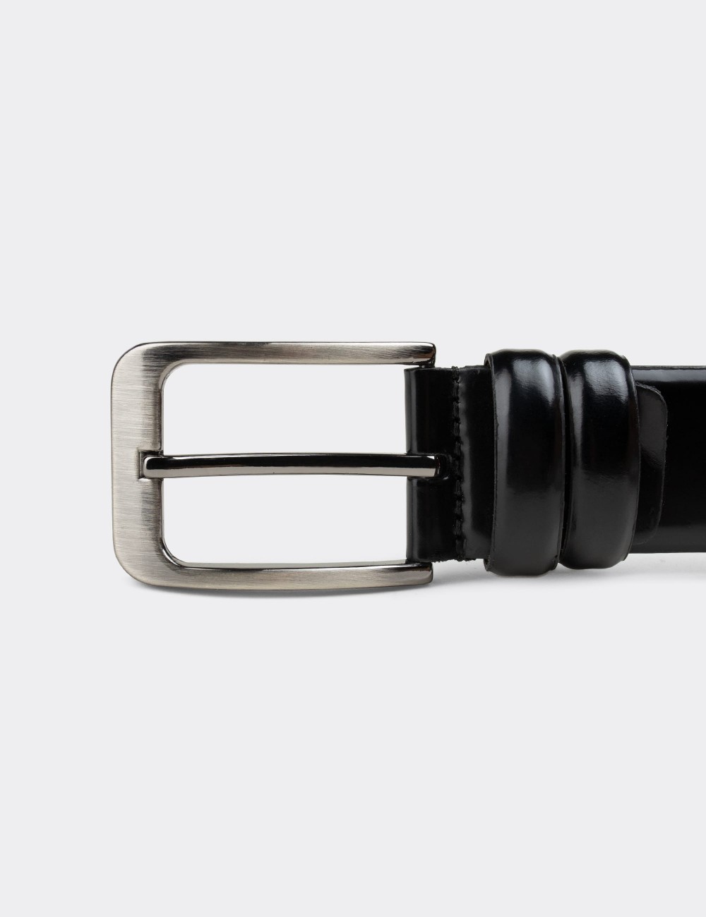 Patent Leather Black Men's Belt - K0402MSYHW01