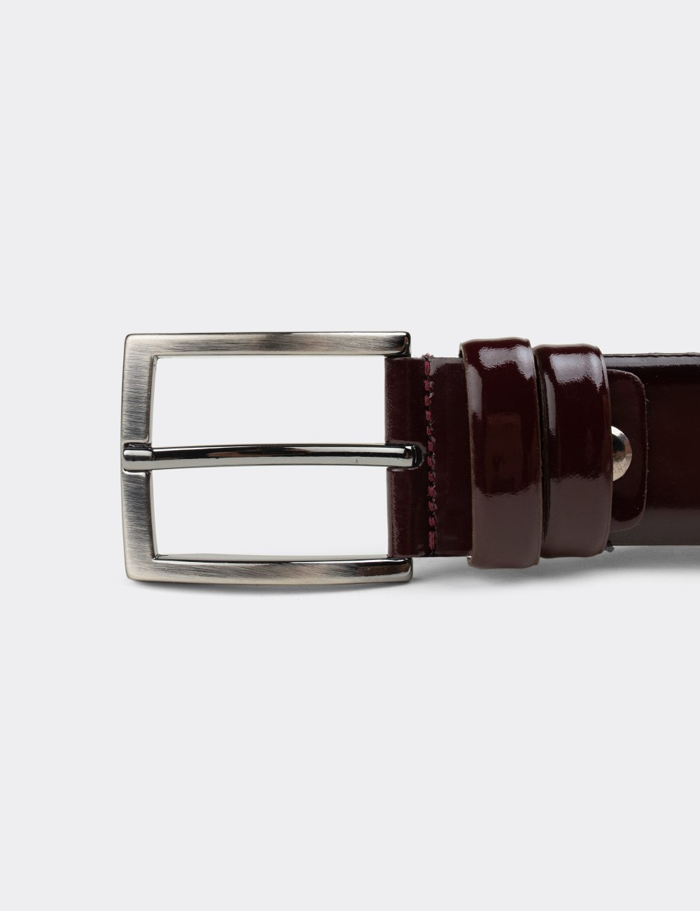 Patent Leather Burgundy Men's Belt - K0402MBRDW01