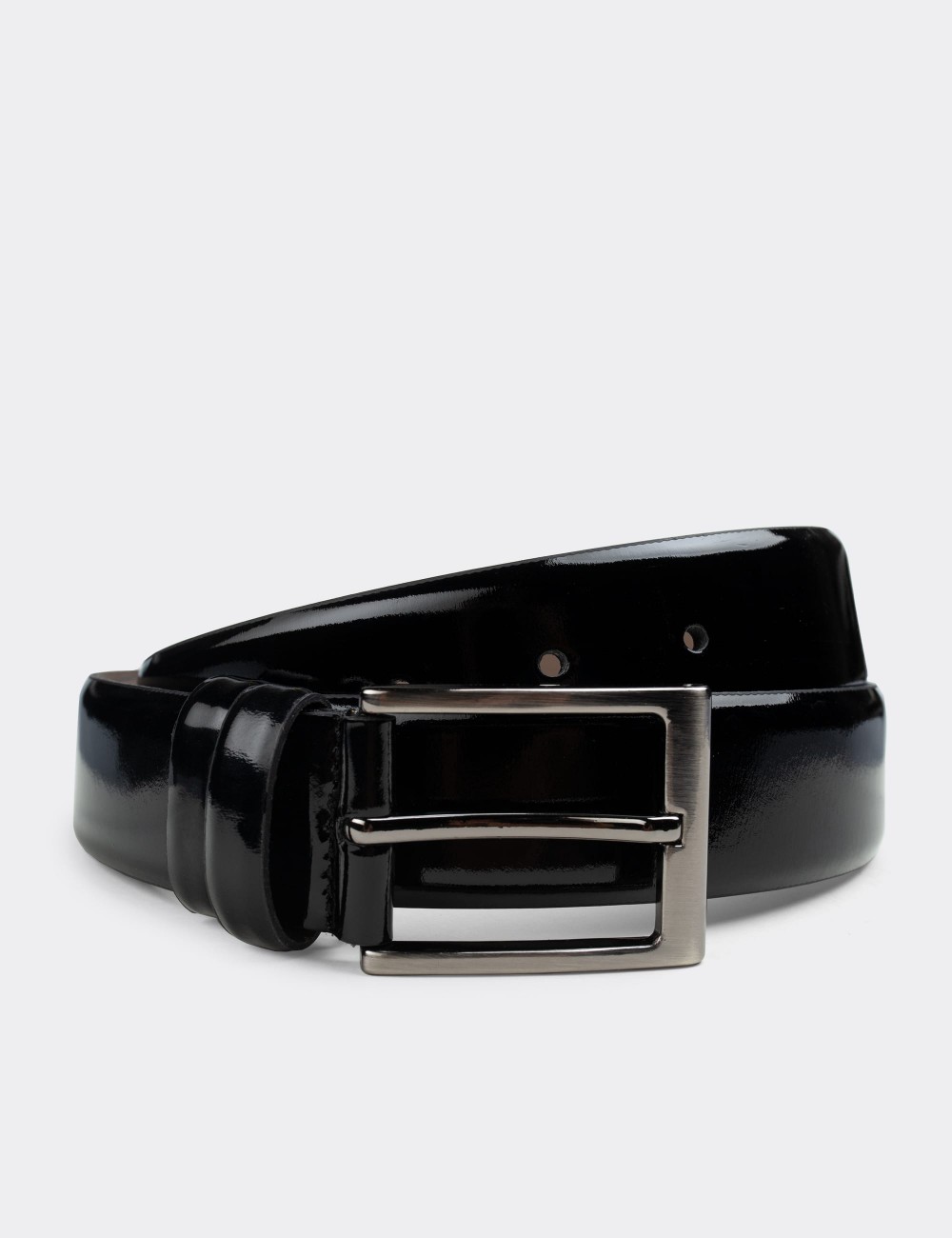 Patent Leather Black Men's Belt - K0100MSYHW01