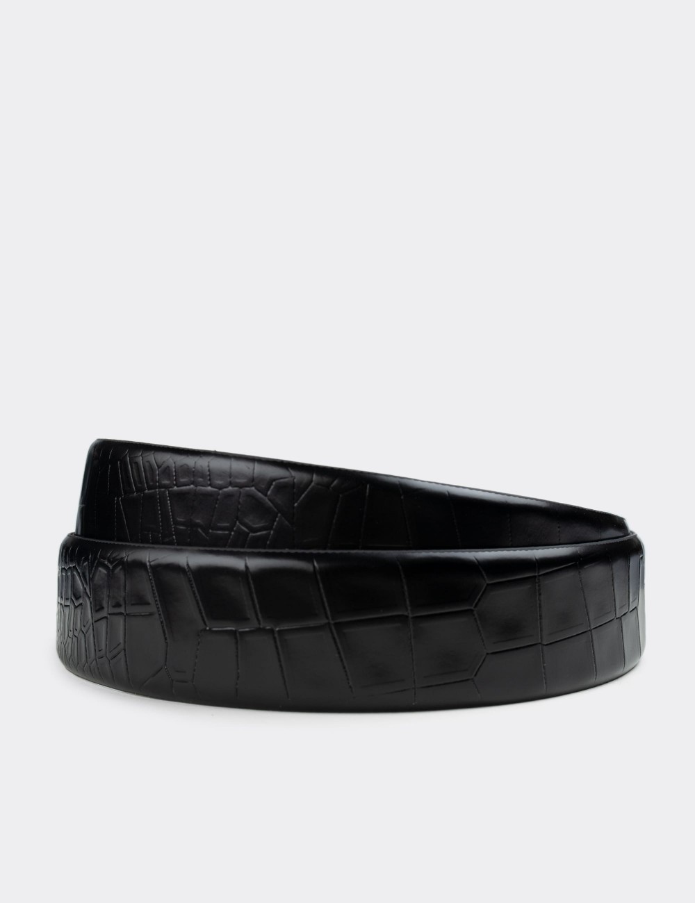  Leather Black Men's Belt - K0103MSYHW01