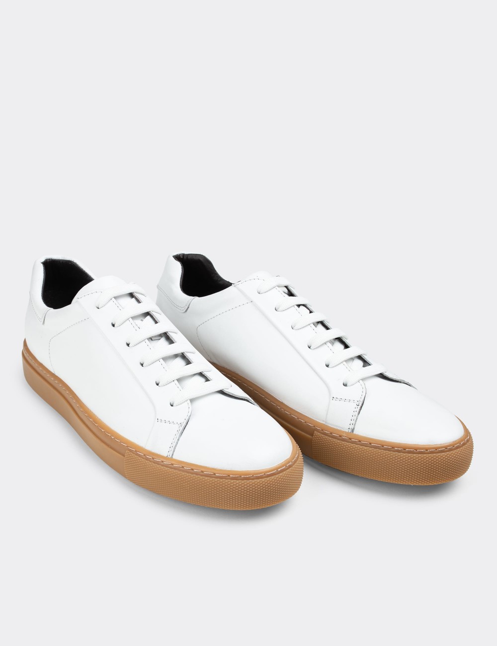 White  Leather Sneakers - 01829MBYZC02