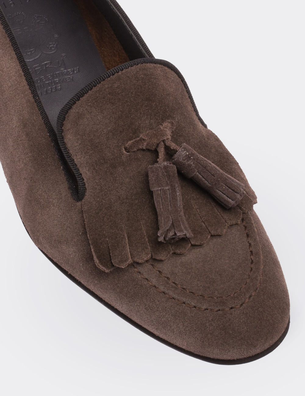 Brown Suede Leather Loafers - 01618ZKHVM02