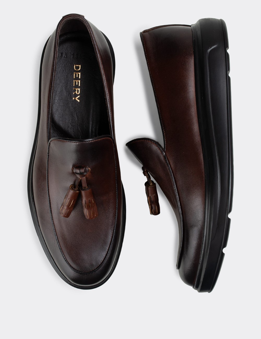 Brown  Leather Loafers - 01840MKHVP01