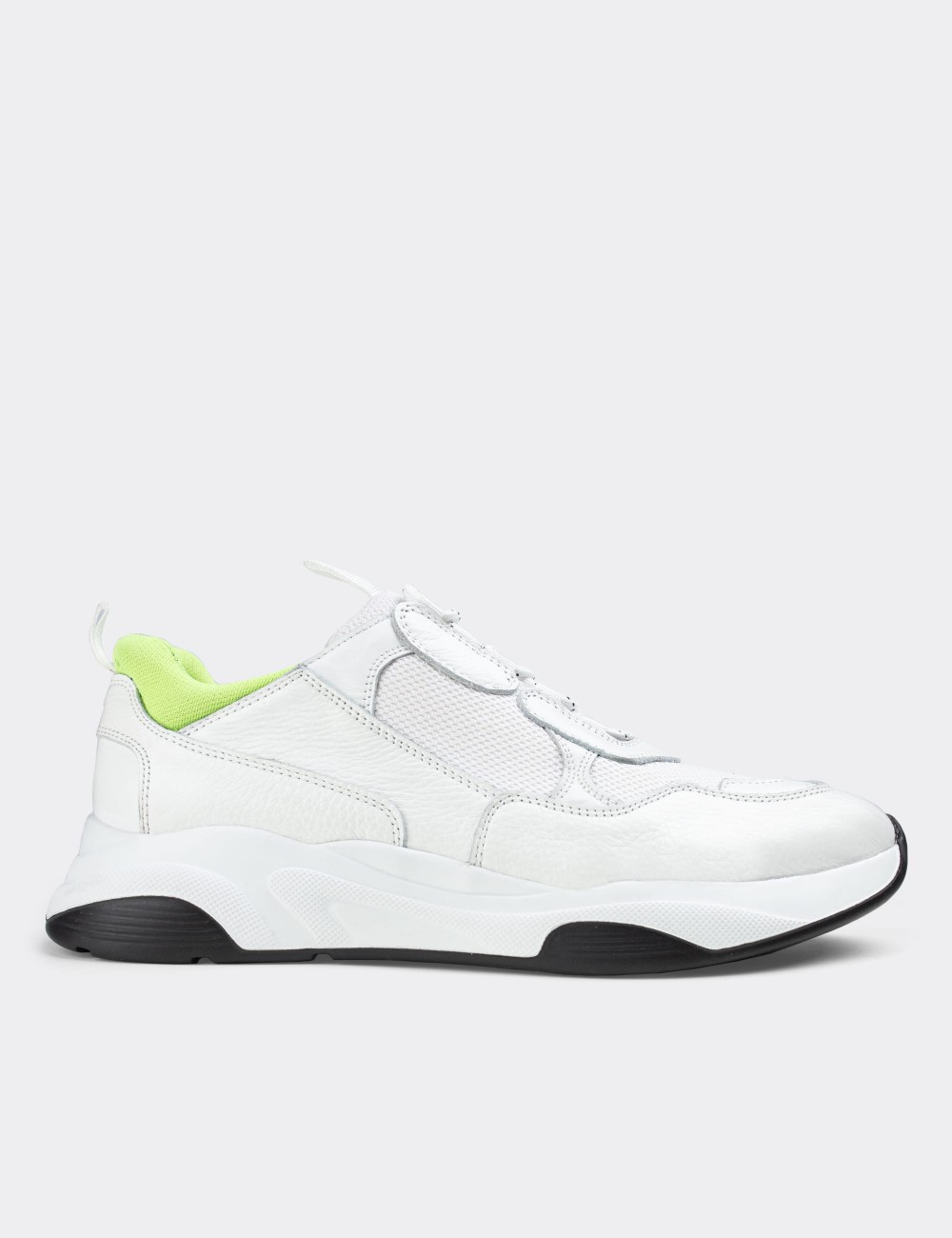White  Leather Sneakers - 01724MBYZE01