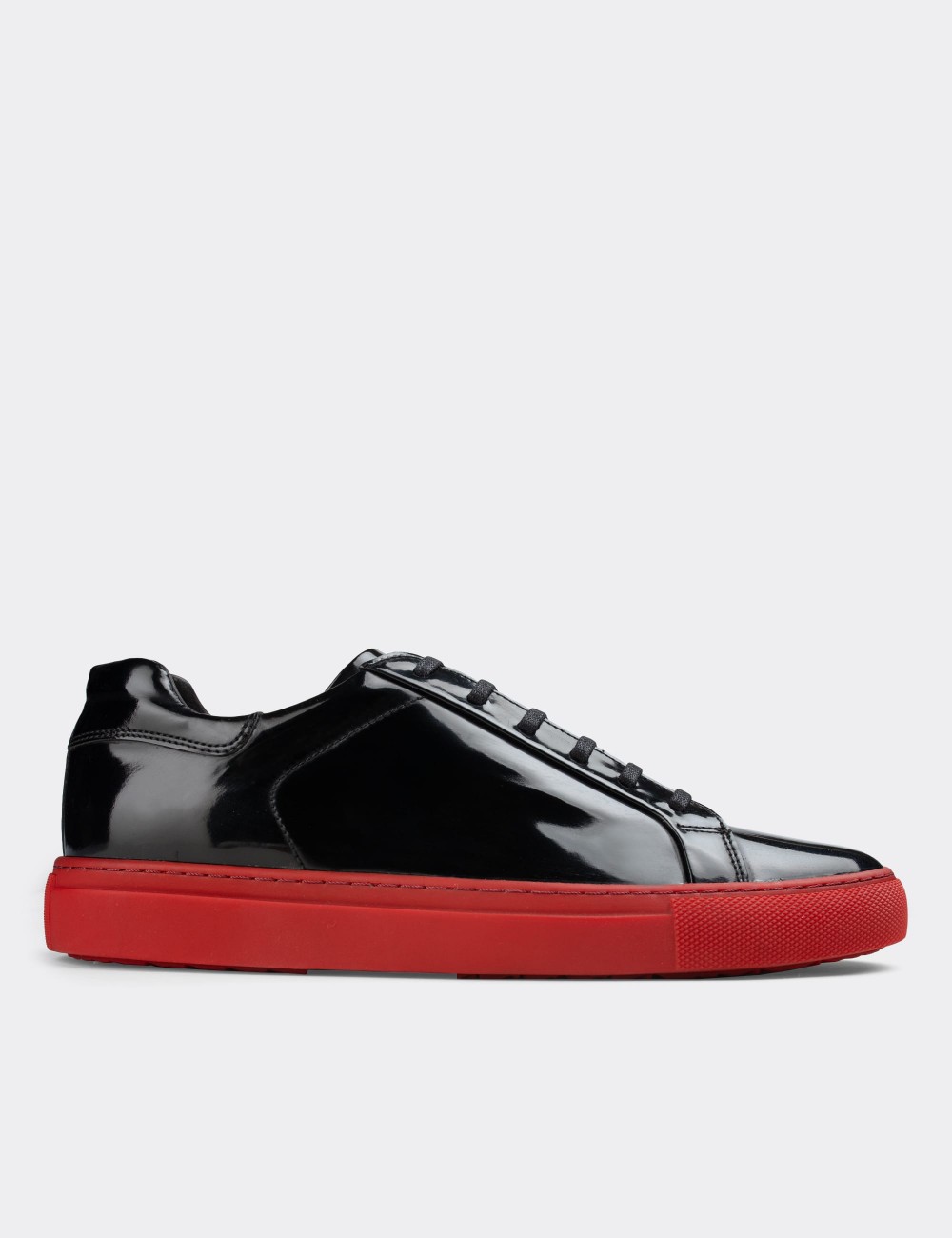 Black  Leather Sneakers - 01829MSYHC04