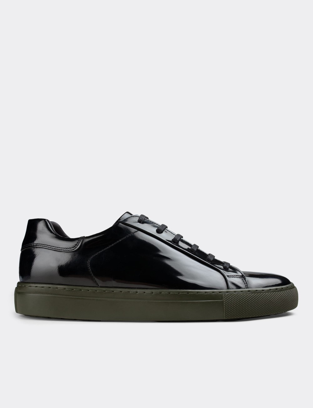 Black  Leather Sneakers - 01829MSYHC05